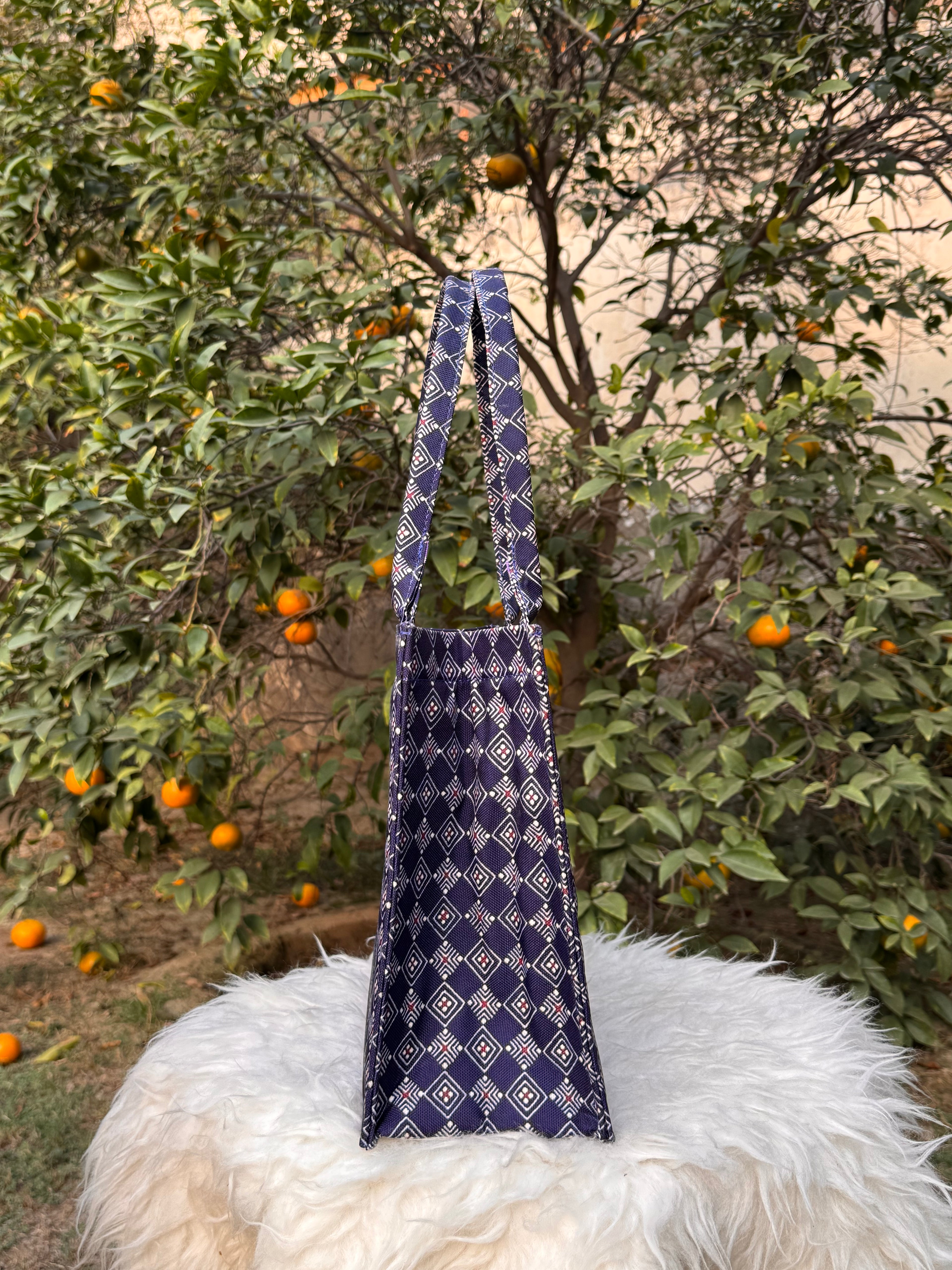 Navy Prism Canvas Tote