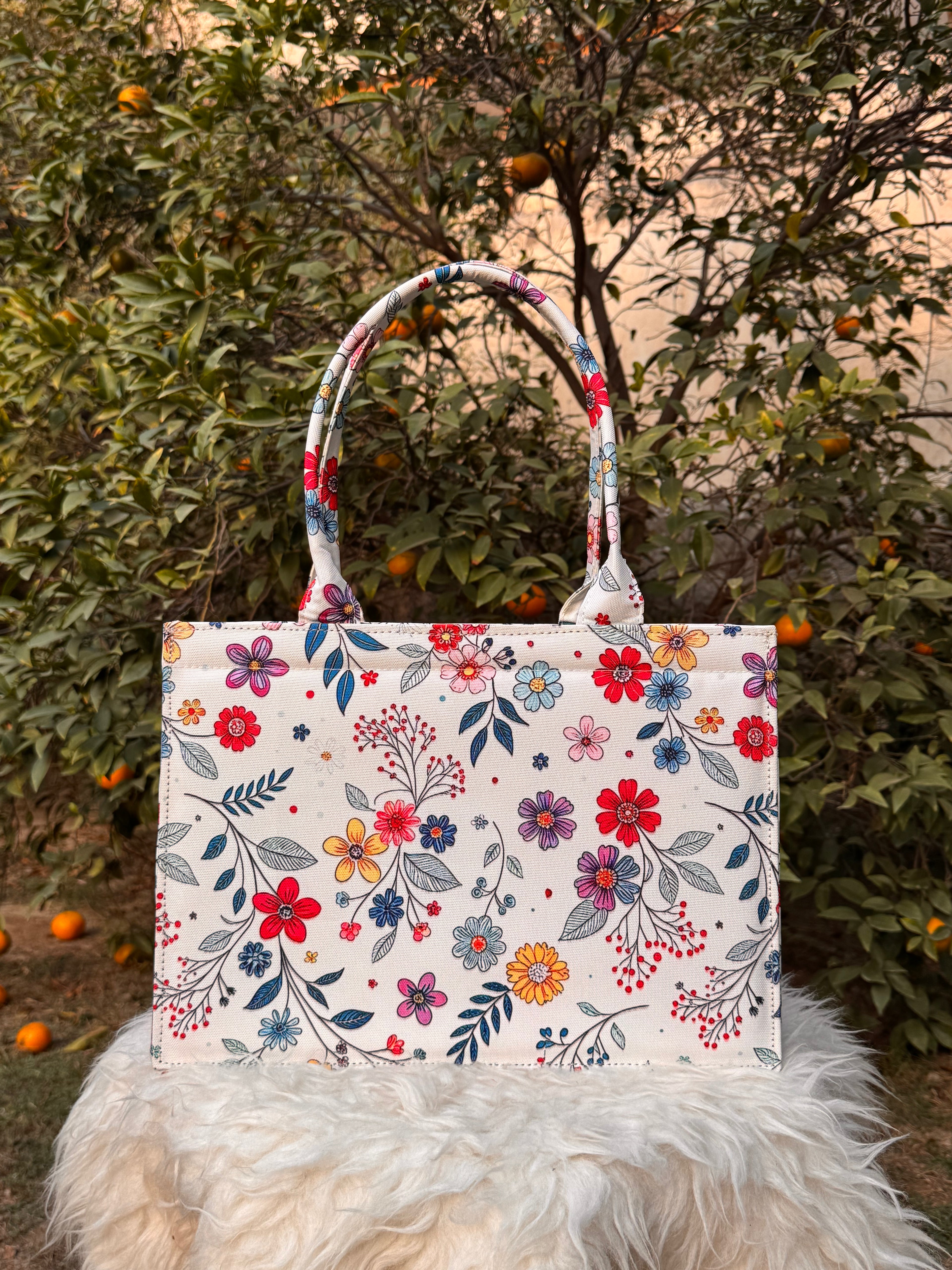 Spring Meadow Floral Tote