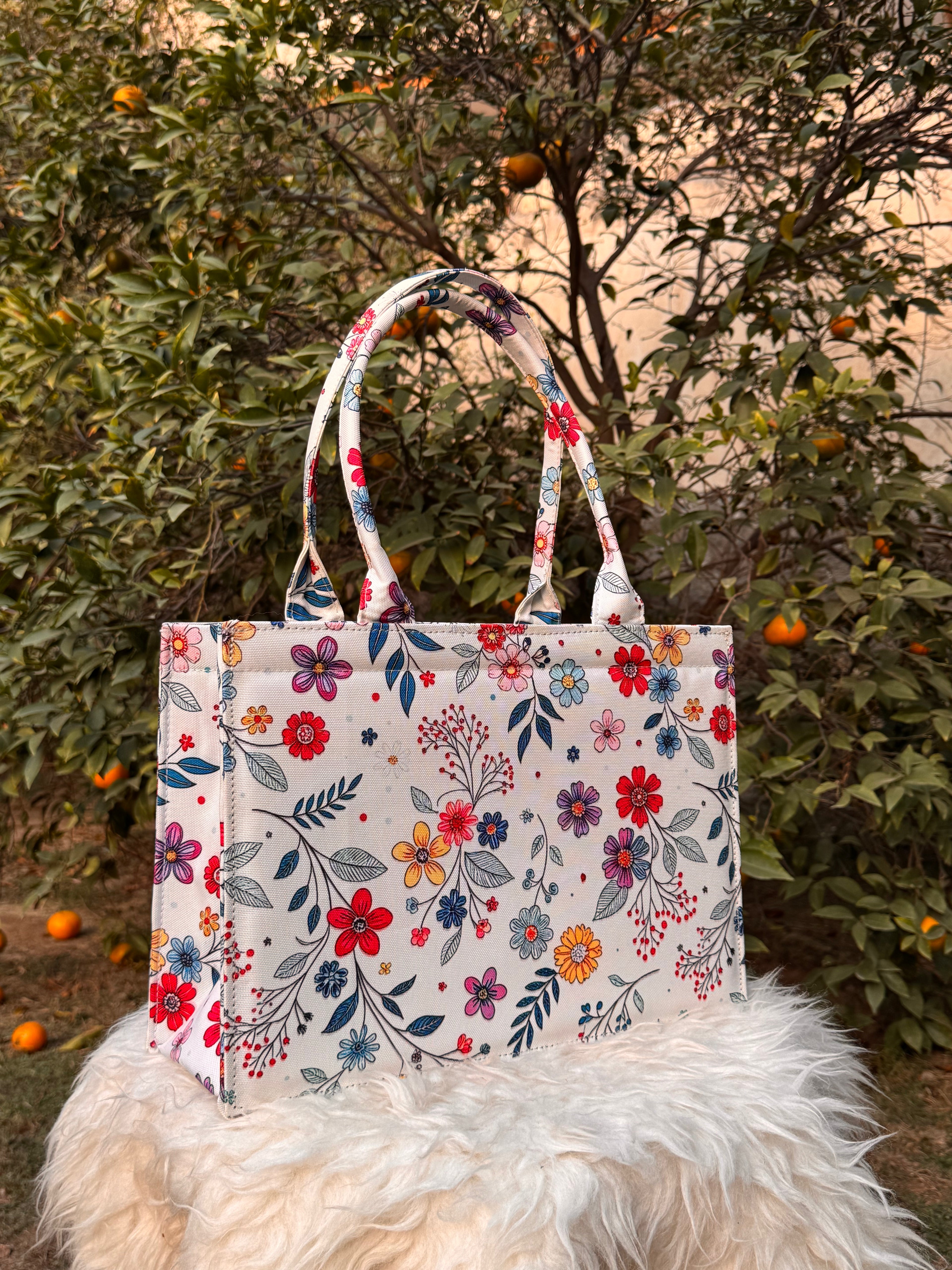 Spring Meadow Floral Tote