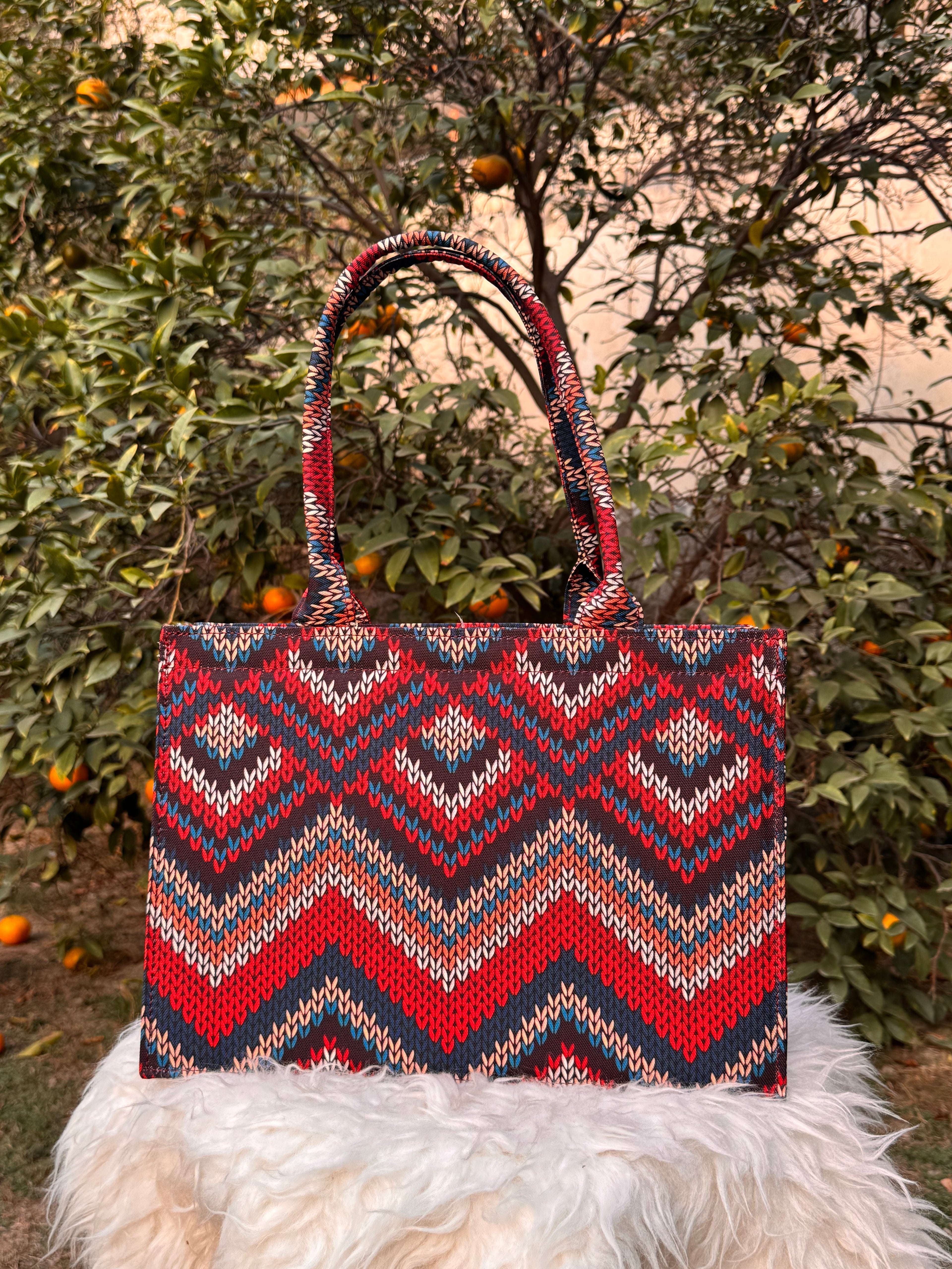 Rustic Wave Canvas Tote