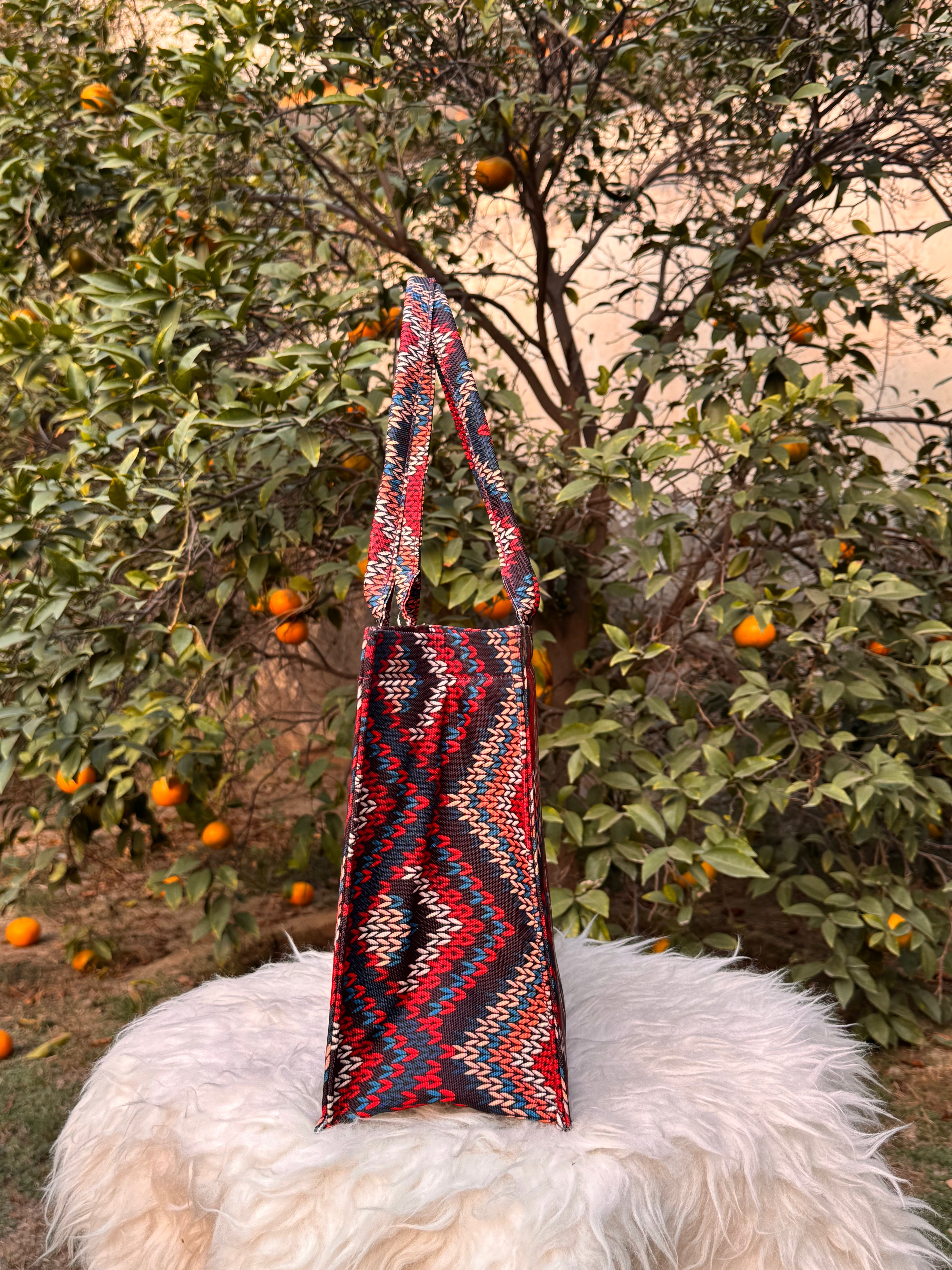 Rustic Wave Canvas Tote