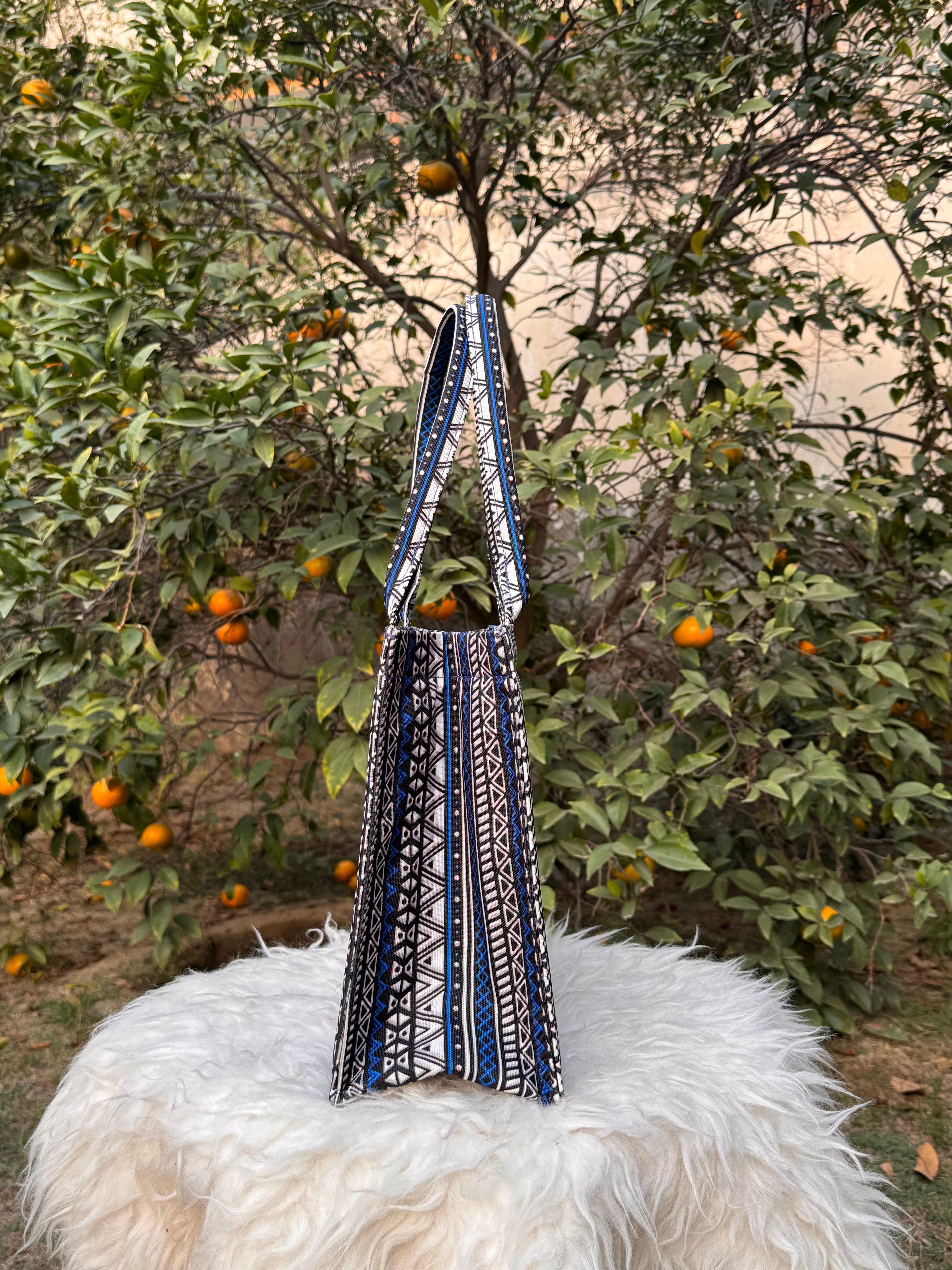 Indigo Tribal Canvas Tote