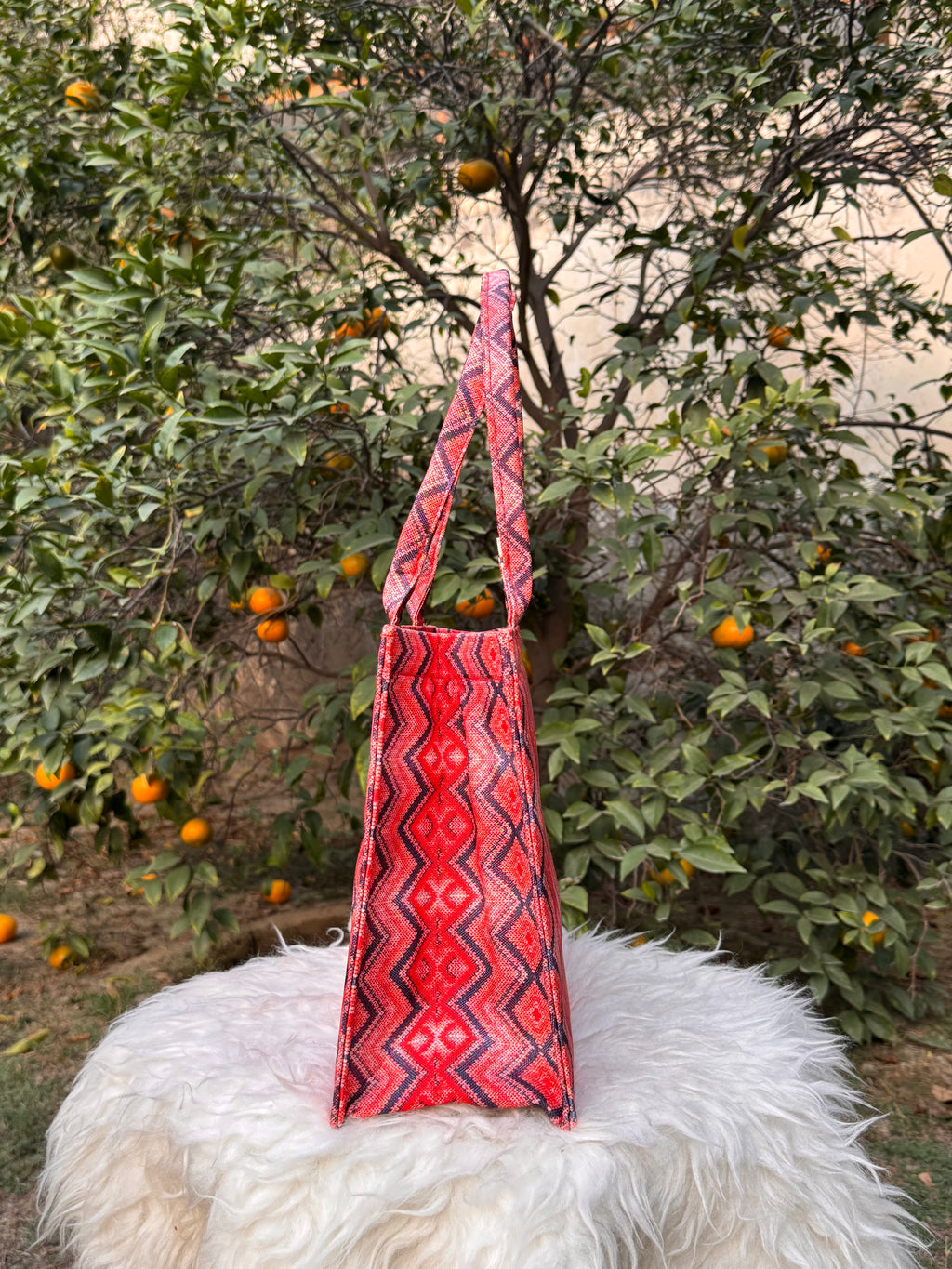 Ember Zigzag Canvas Tote