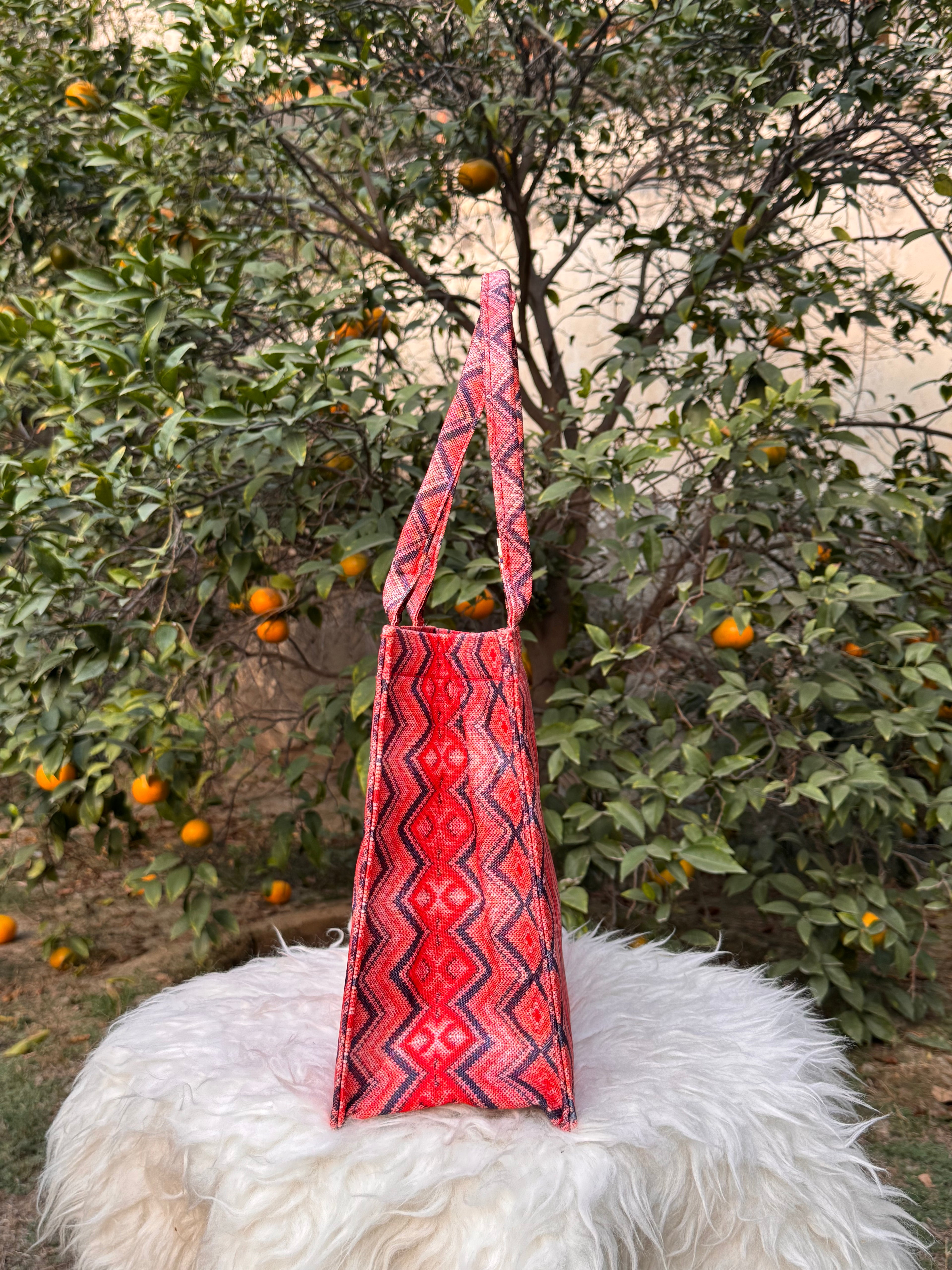 Ember Zigzag Canvas Tote