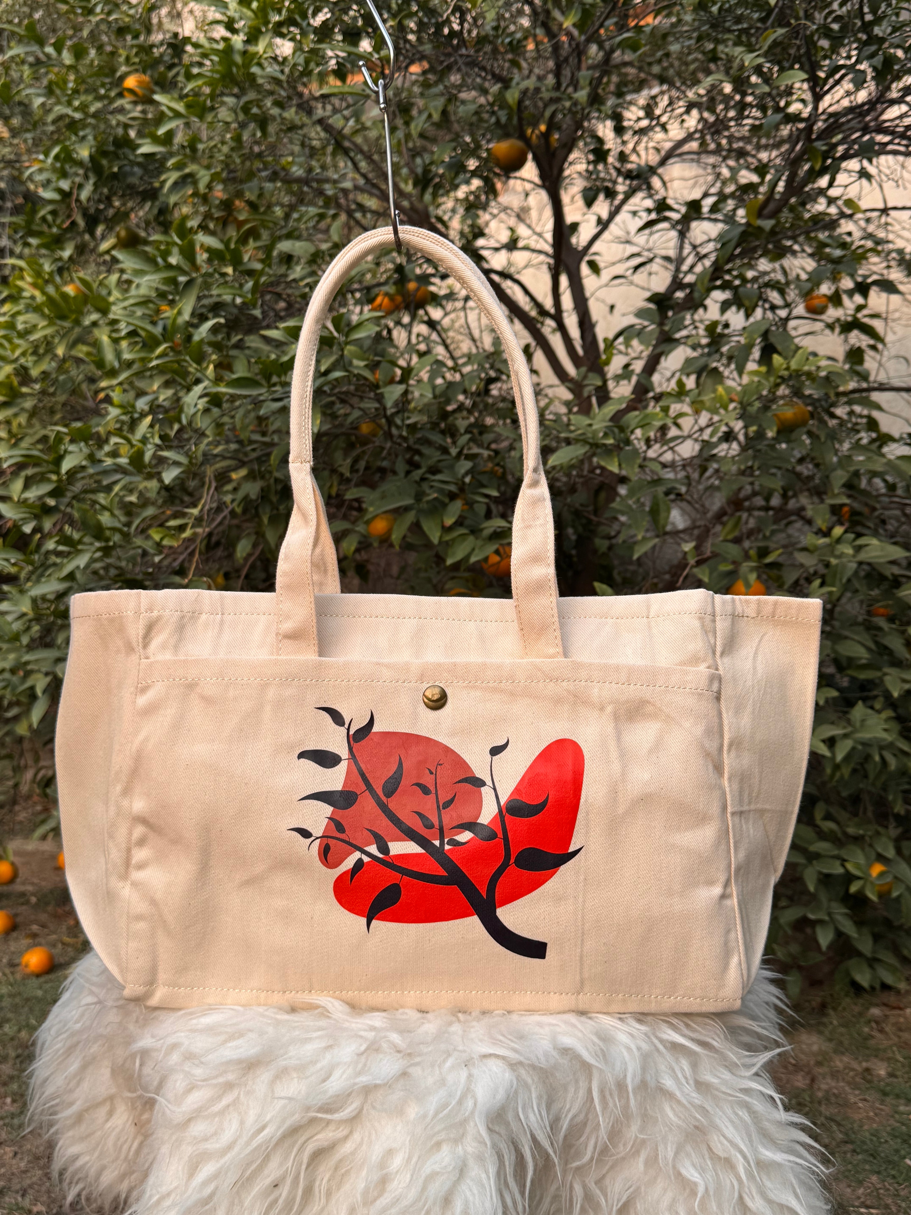 Sunset Branch Canvas Tote Bag