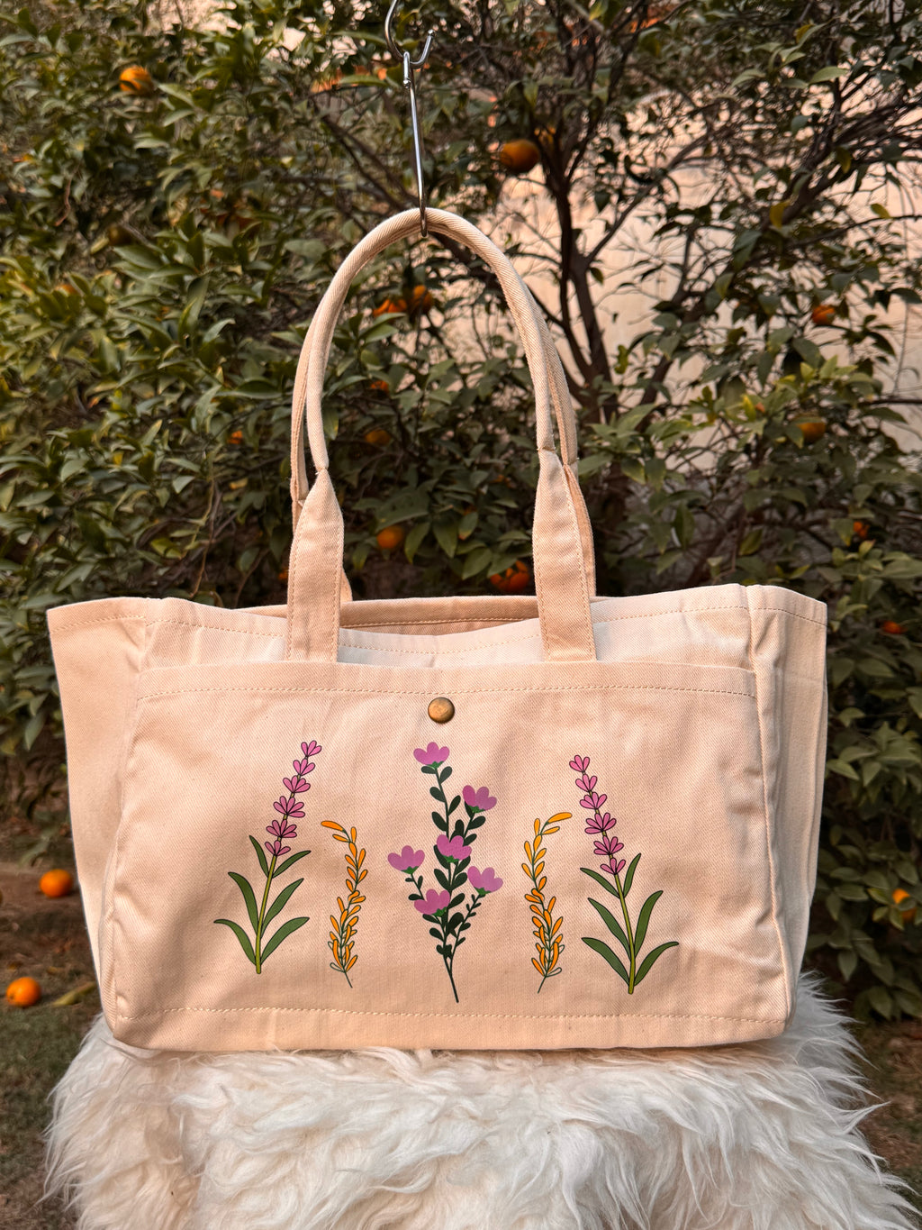 Lavender Bloom Canvas Tote Bag