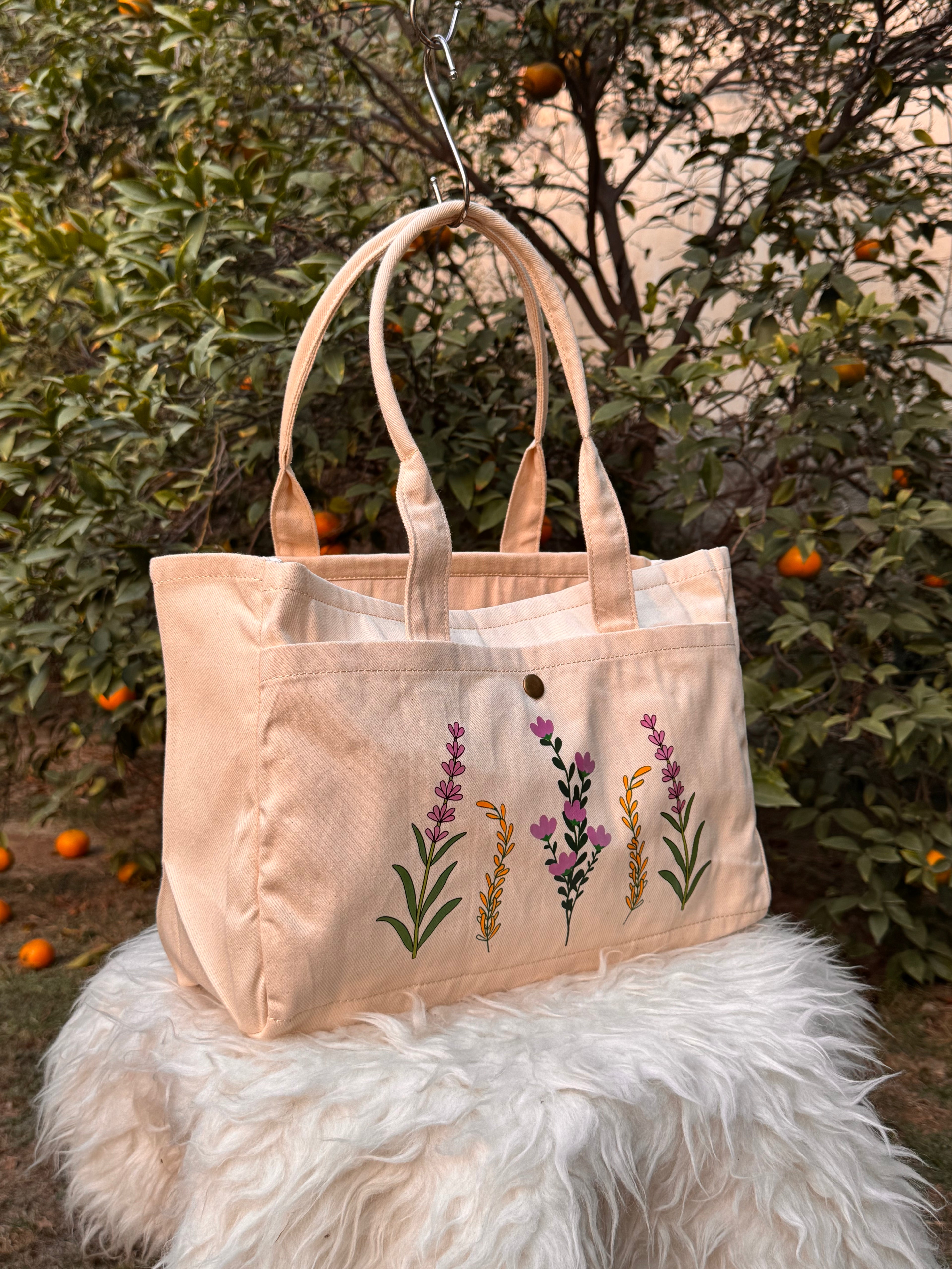 Lavender Bloom Canvas Tote Bag