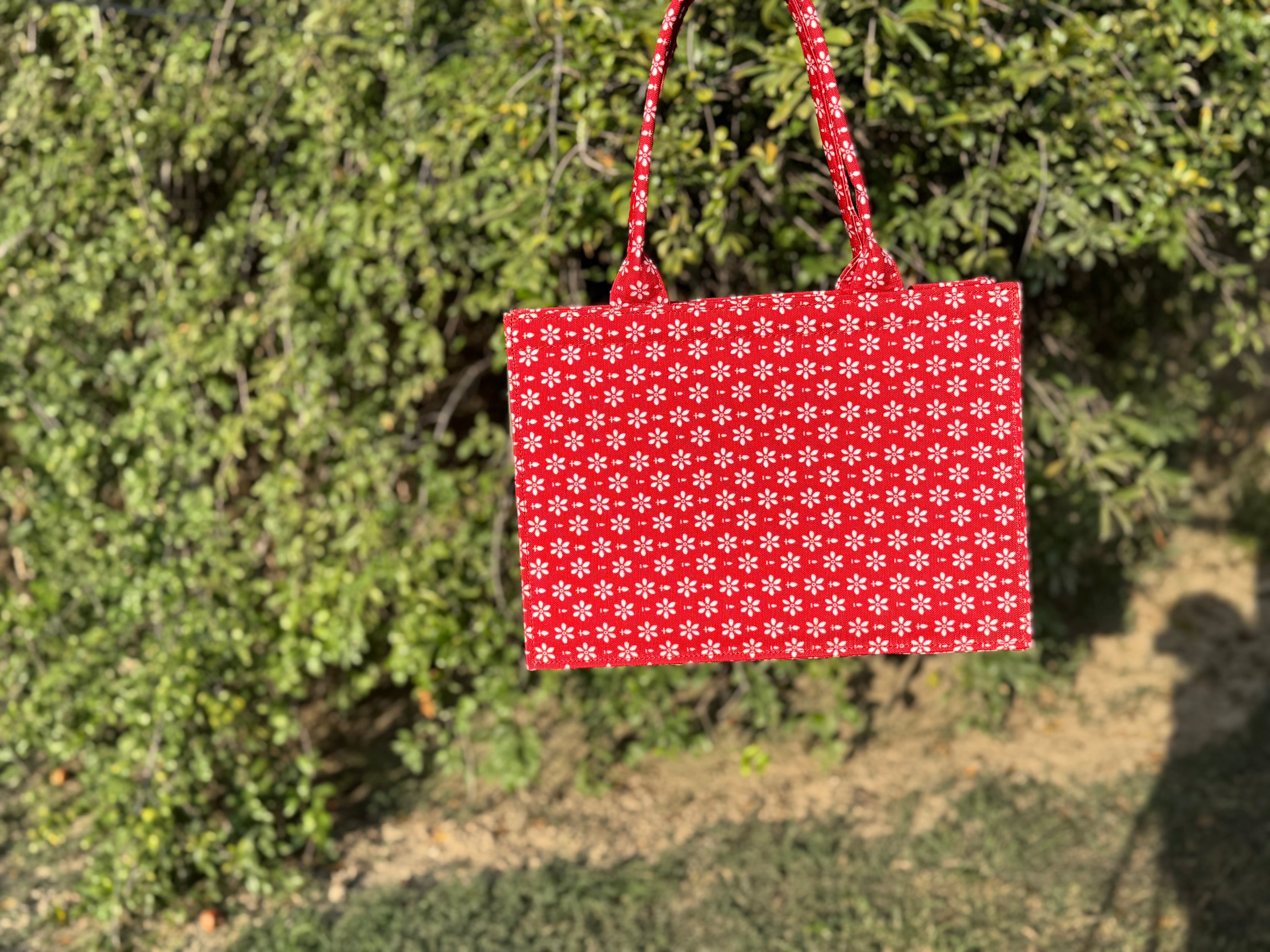 Crimson Bloom Canvas Tote
