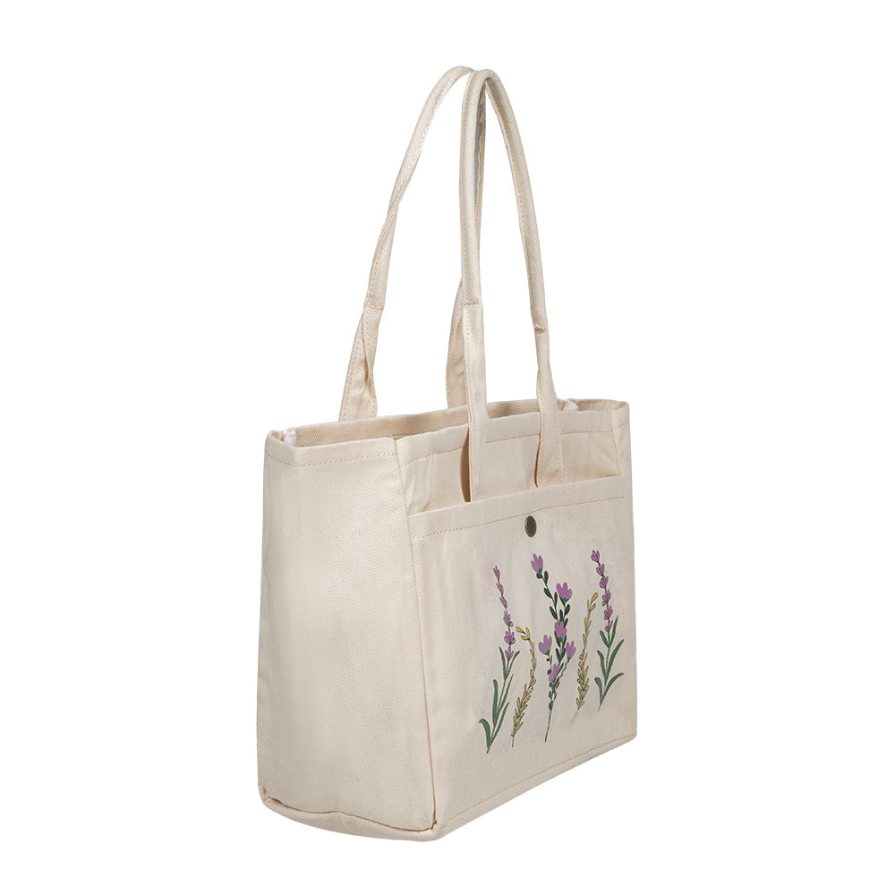 Lavender Bloom Canvas Tote Bag