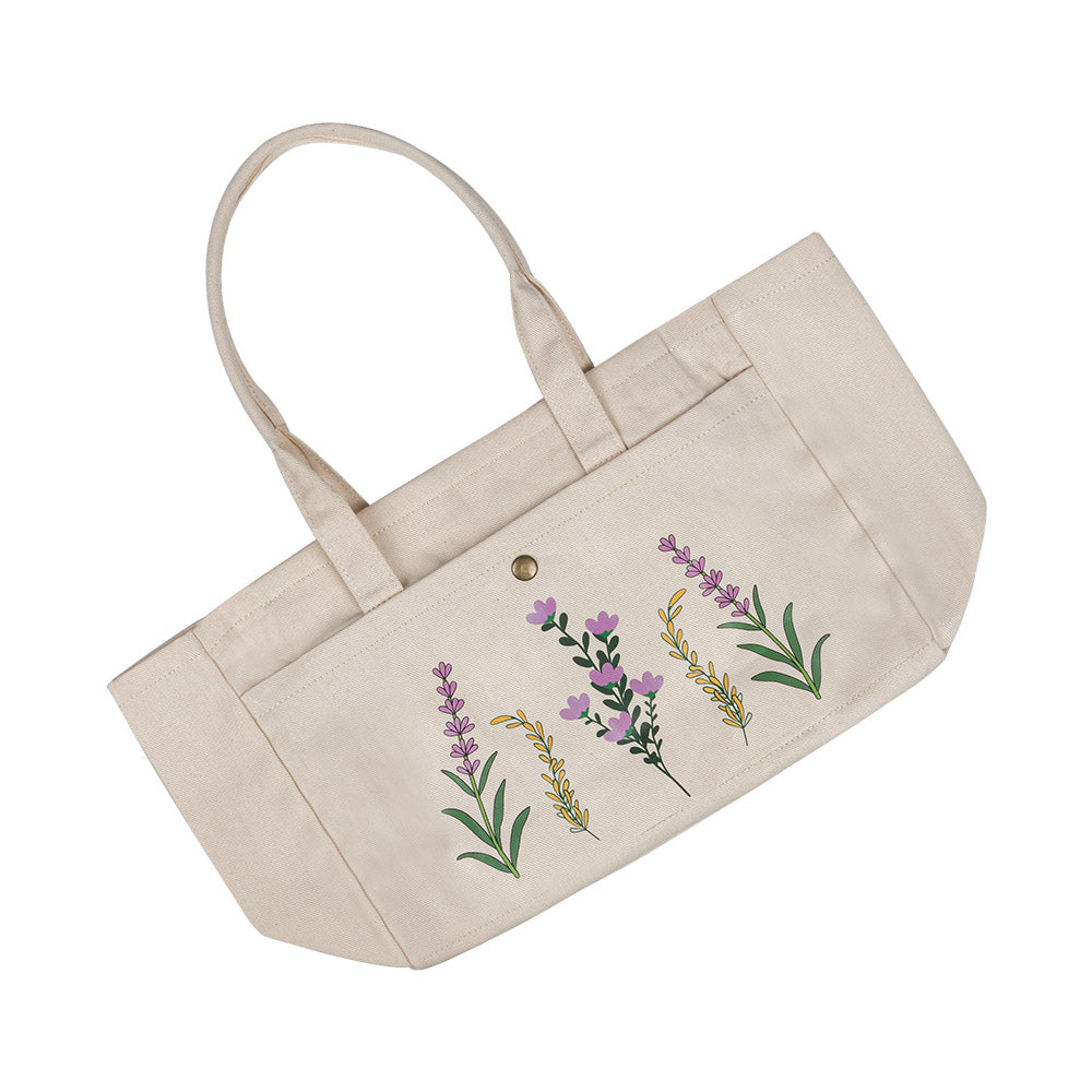 Lavender Bloom Canvas Tote Bag