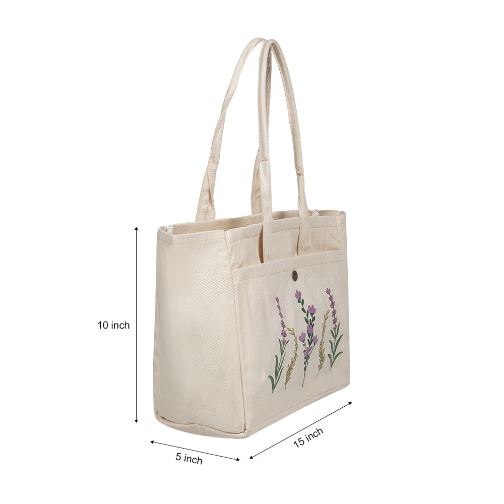 Lavender Bloom Canvas Tote Bag