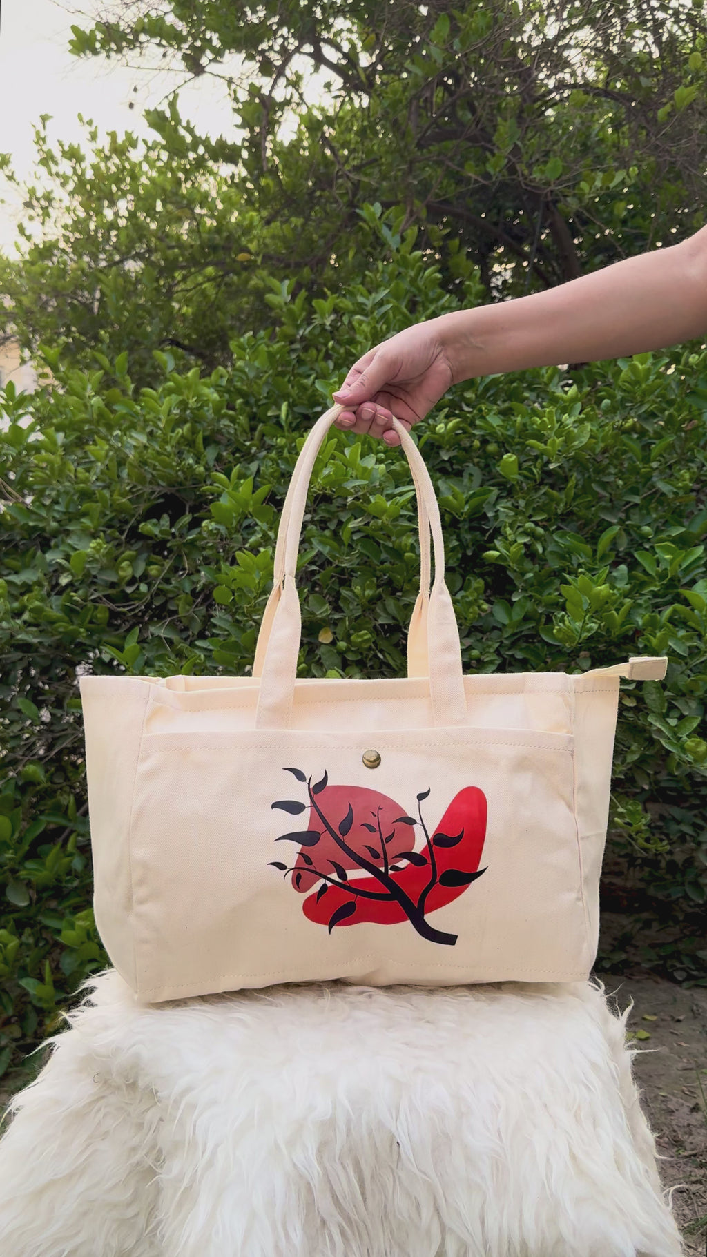 Sunset Branch Canvas Tote Bag