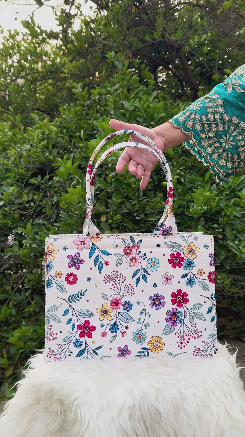 Spring Meadow Floral Tote