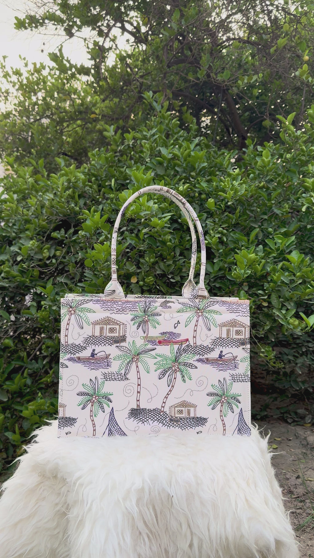 Coastal Escape Canvas Tote
